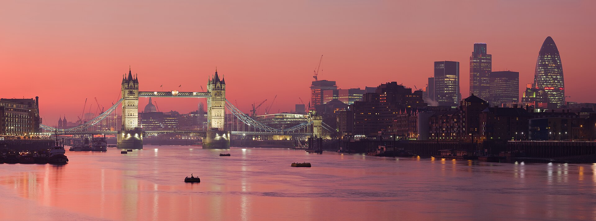 Sunset over the River Thames and the London skyline