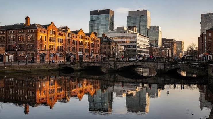 Manchester city centre canal and skyline