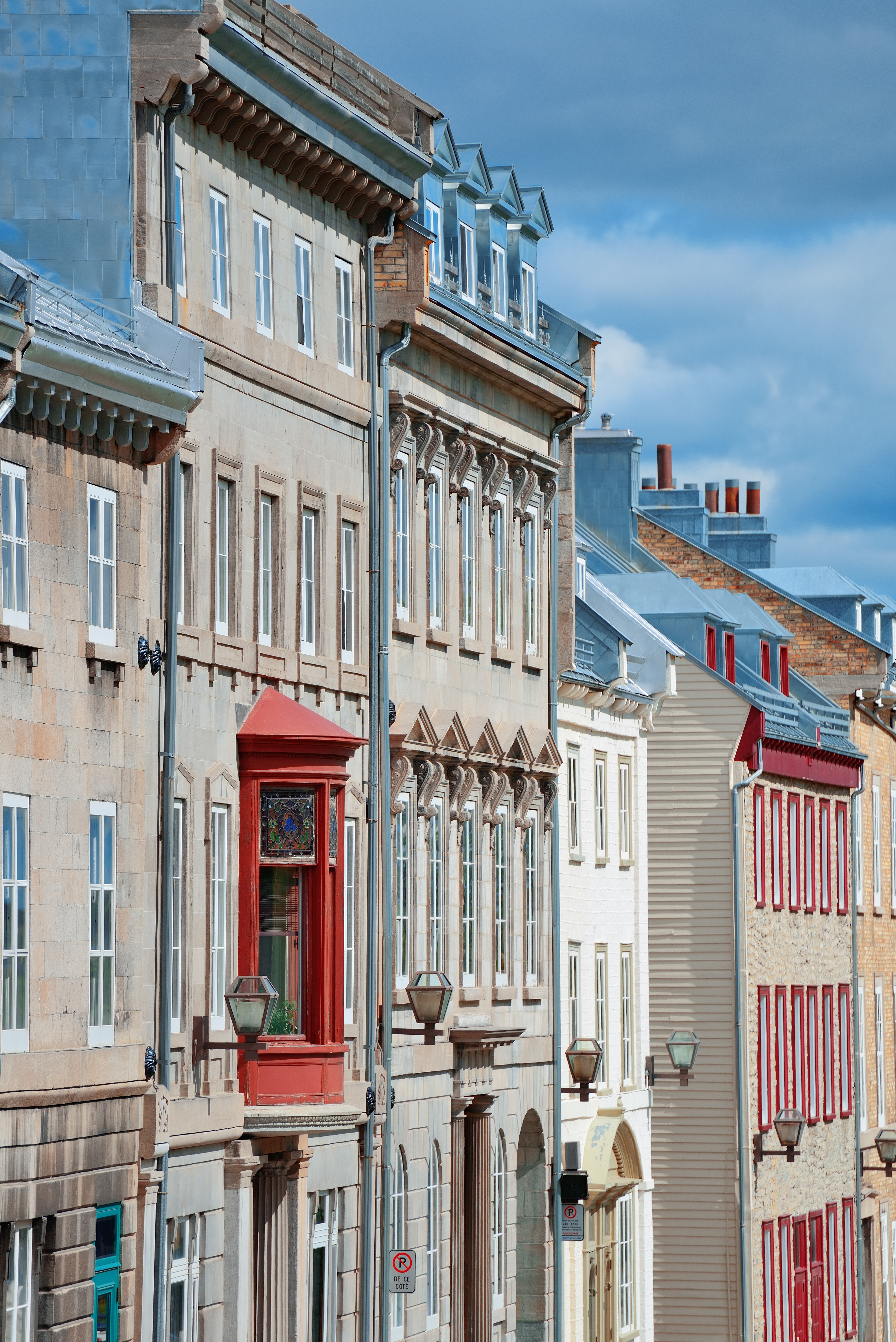 Historic buildings on a city street